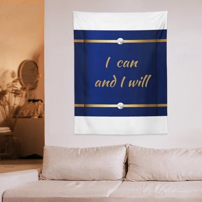 Wall Art with Vertical Tapestry