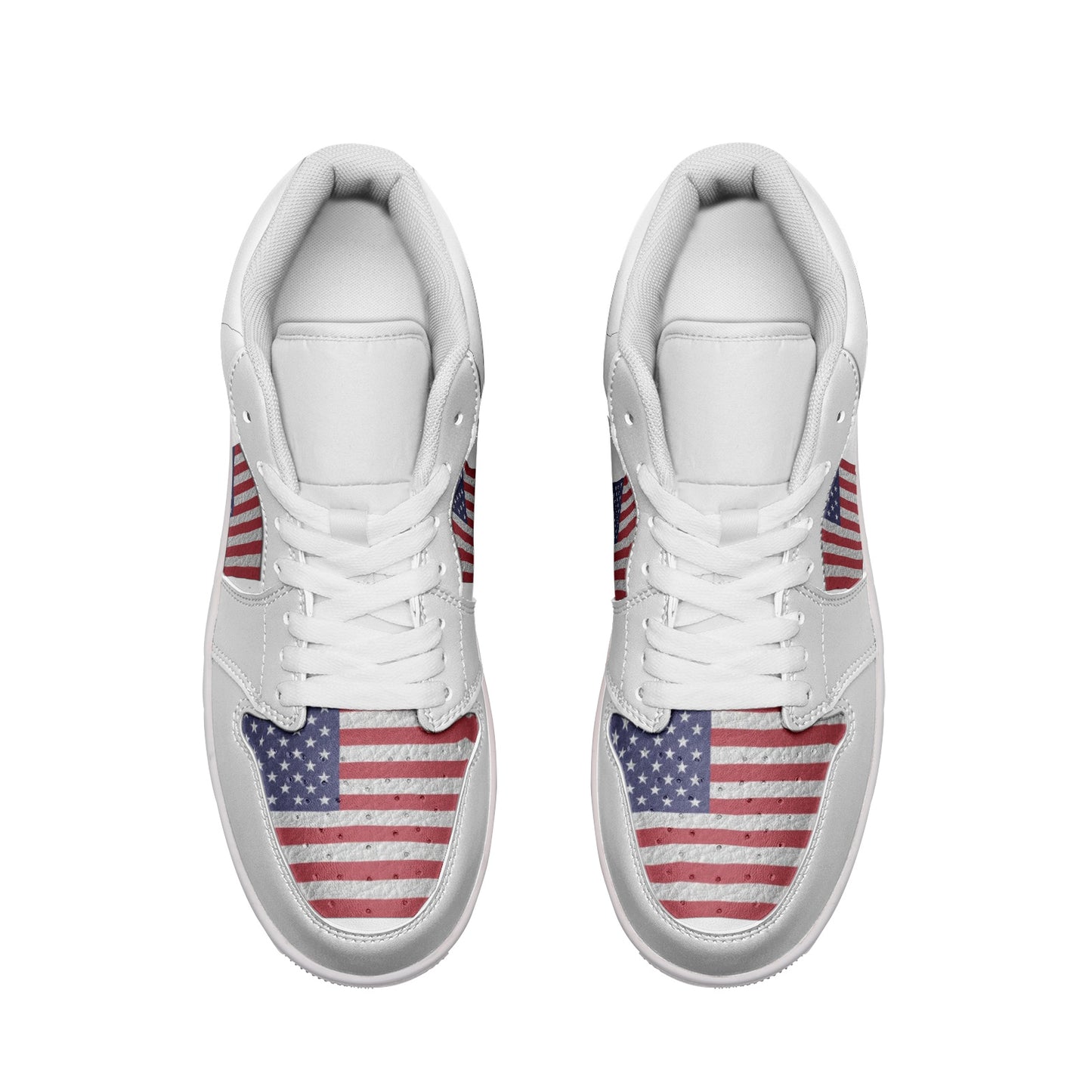 USA FLAG Unisex Low Top Leather Sneakers