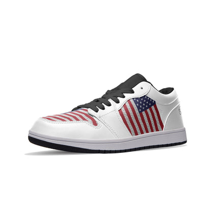 USA FLAG Unisex Low Top Leather Sneakers