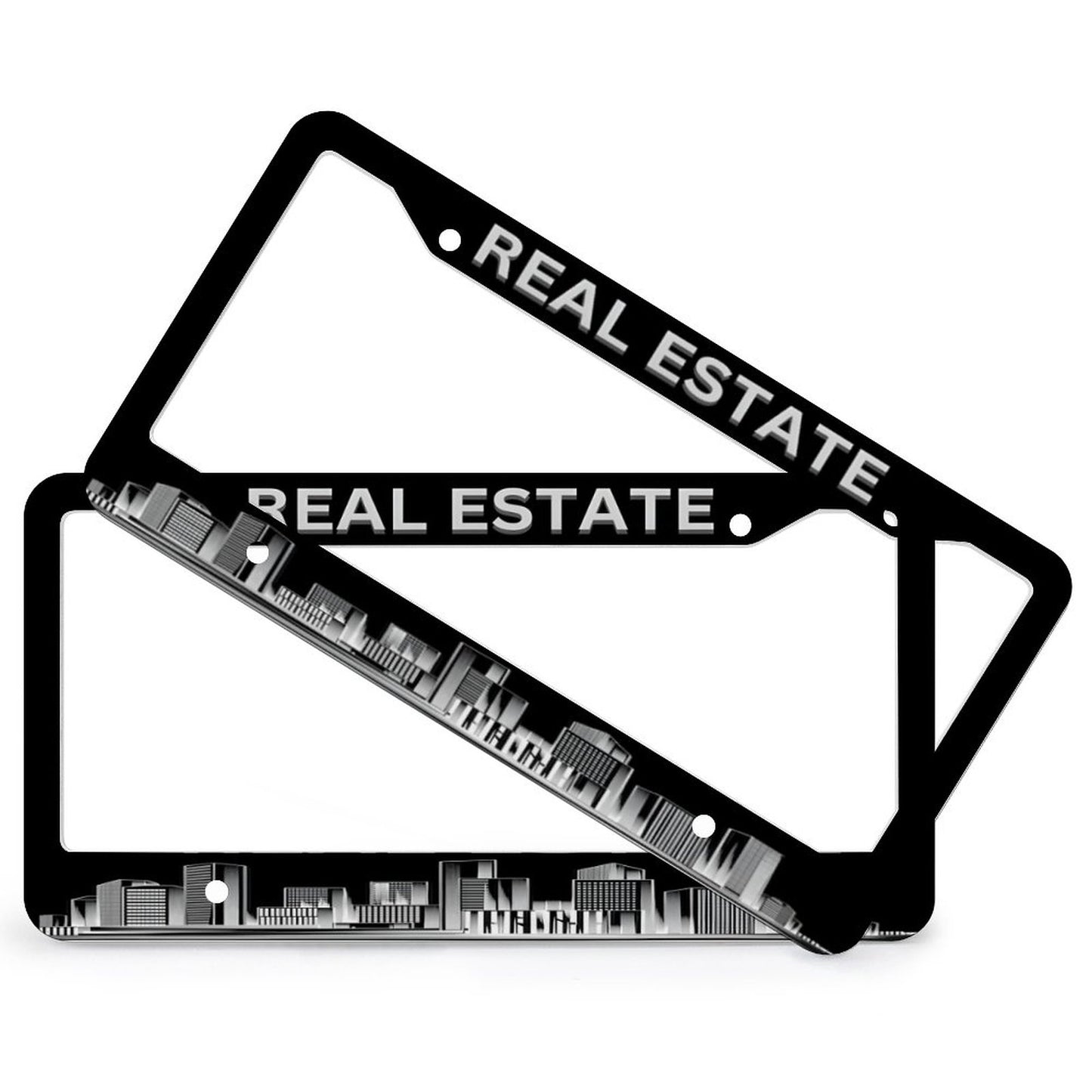 License Plate Frames with 4 Round Holes (1 Pair)