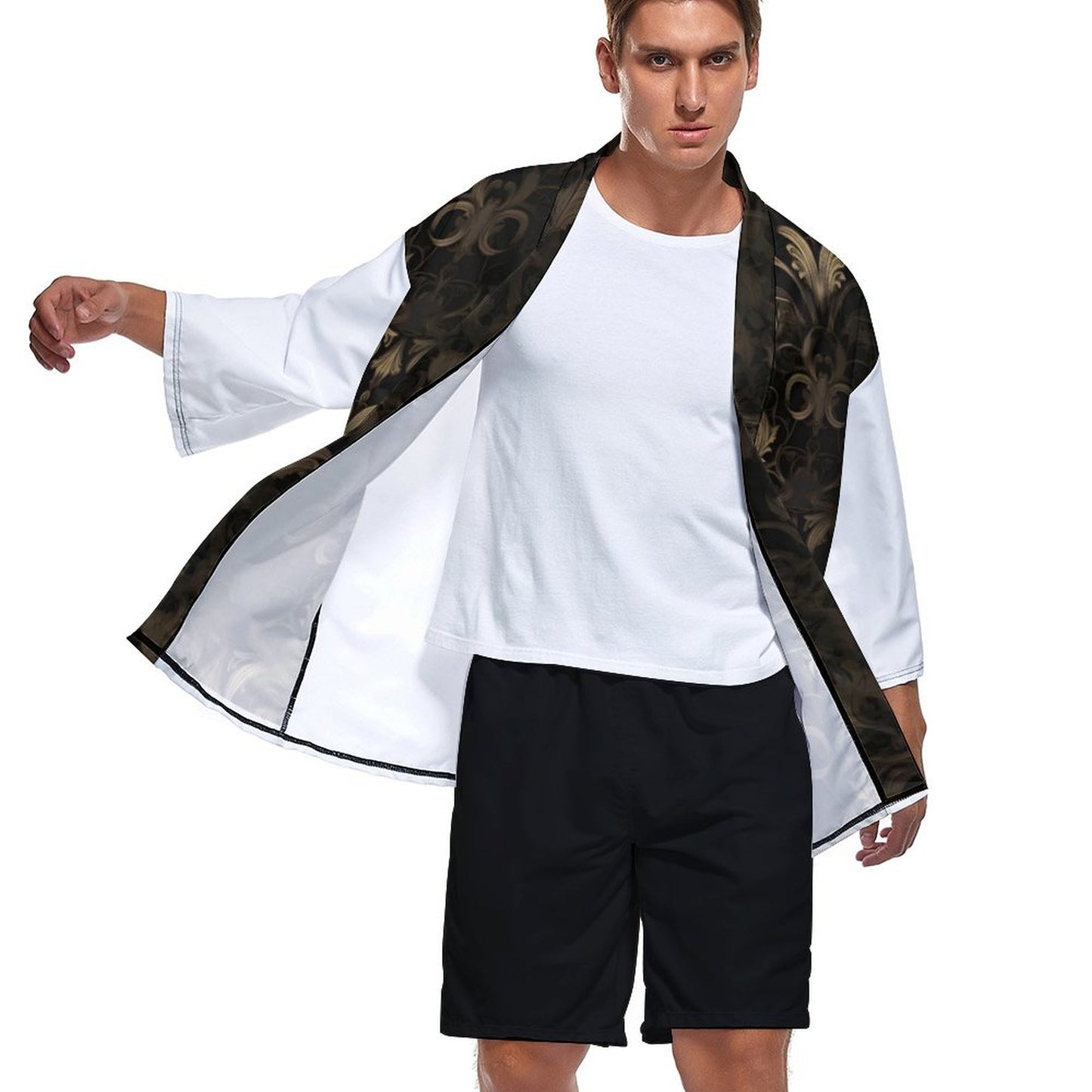 Drop Shoulder Male Kimono Cardigan ZS904 (All-Over Printing)