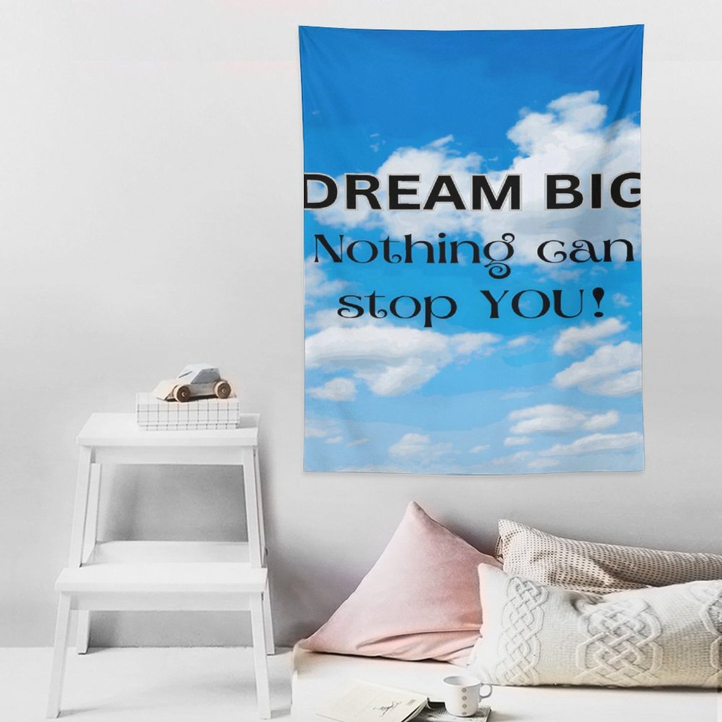 Wall Art with Vertical Tapestry