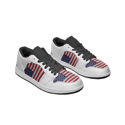 USA FLAG Unisex Low Top Leather Sneakers