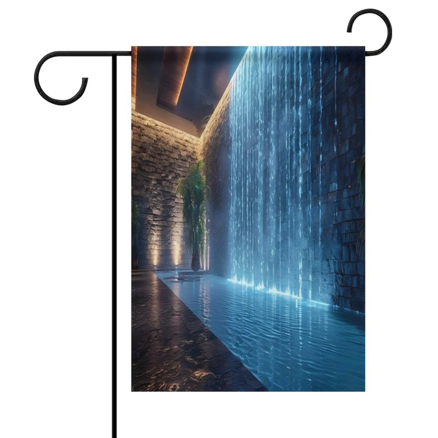 WALL WATERFALL Garden Flag (2 Pics on 2 Sides)-12"x18"