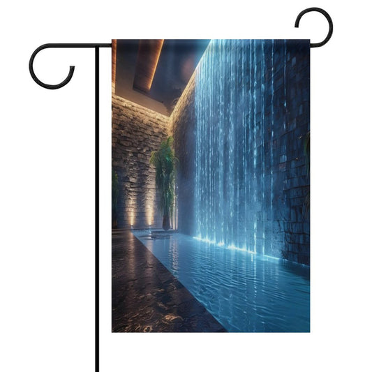WALL WATERFALL Garden Flag (2 Pics on 2 Sides)-12"x18"
