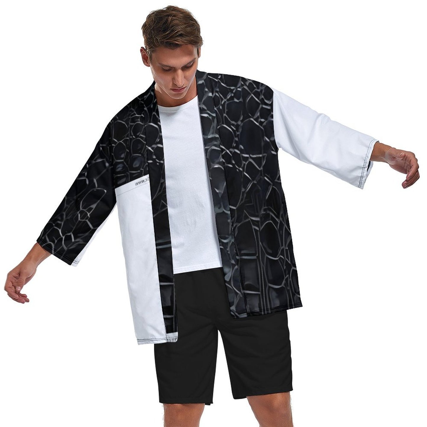 Drop Shoulder Male Kimono Cardigan ZS904 (All-Over Printing)