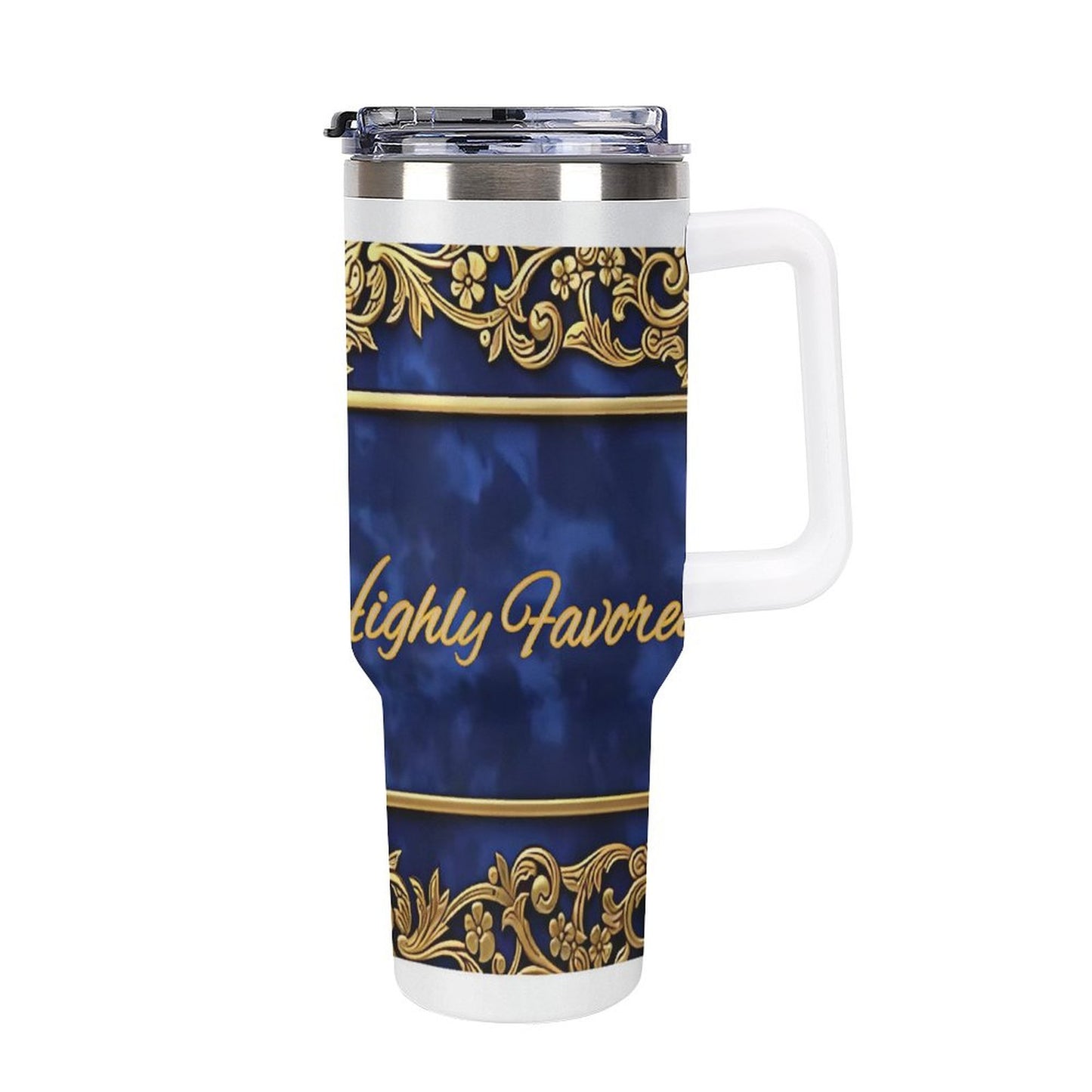 40oz Insulated Tumbler with Handle and Straw