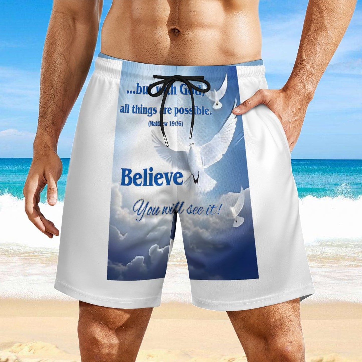 Men's Beach Shorts with 4 Pockets