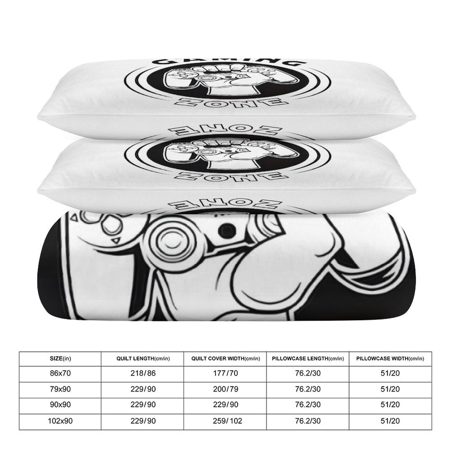 3-Piece Bedding Set-90"x90"/ 229x229cm (Dual-sided Printing)