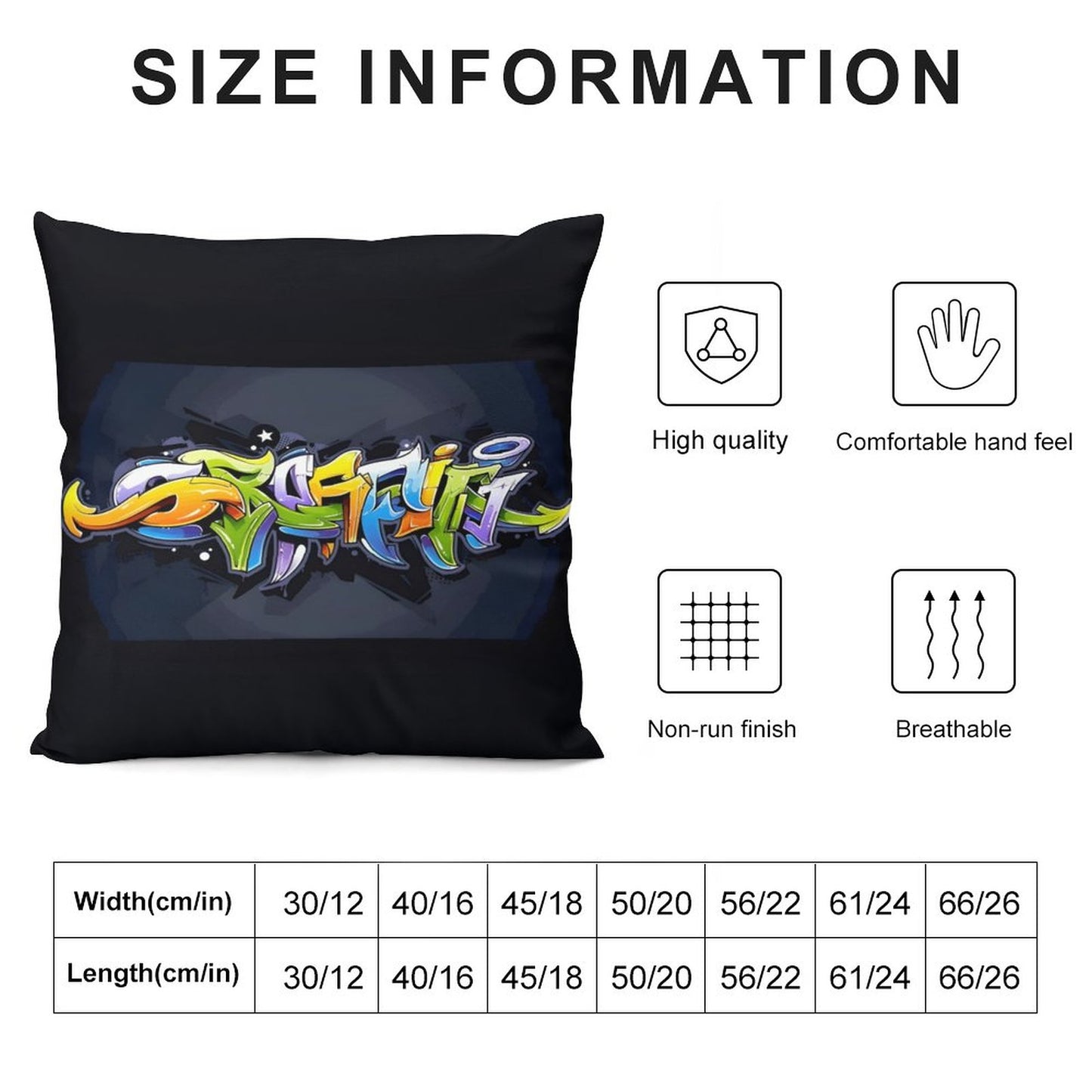COLORFUL GRAFFITI Plush Pillowcase Set of 4