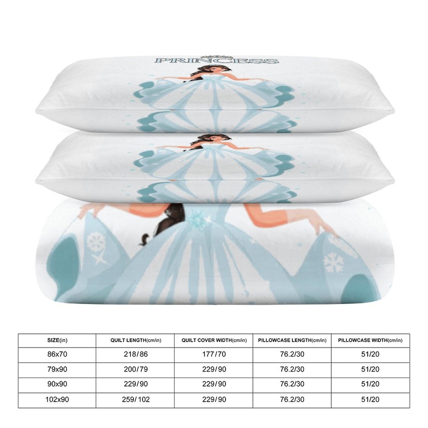 3-Piece Bedding Set-86"×70"/ 218×177cm (Dual-sidede Printing)