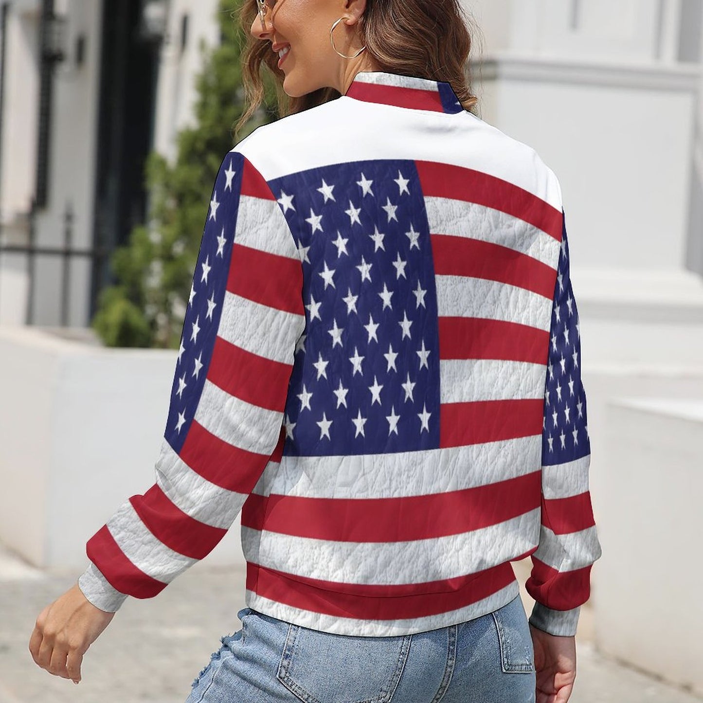AMERICA Women's Zipper Jacket-XS-XL