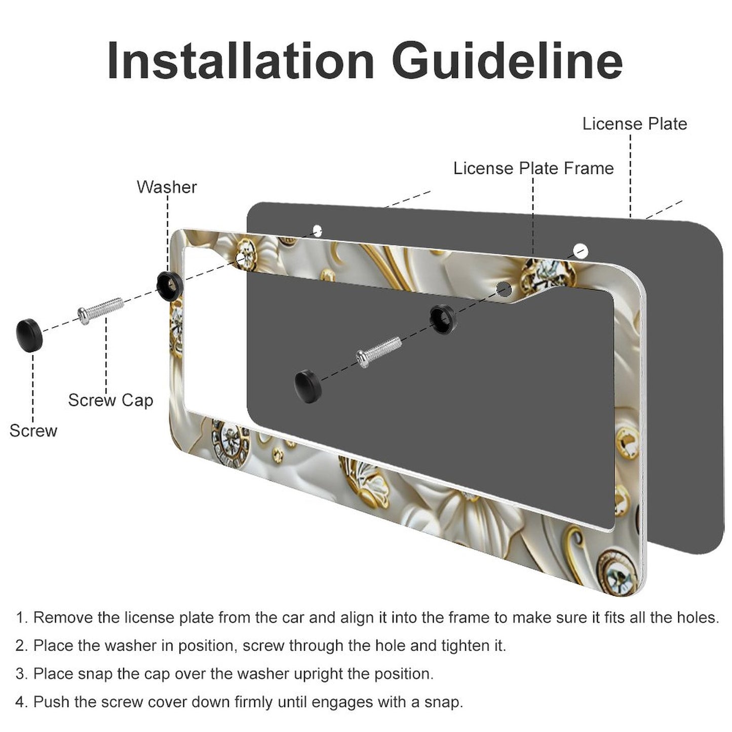 License Plate Frames with 2 Round Holes (1 Pair)