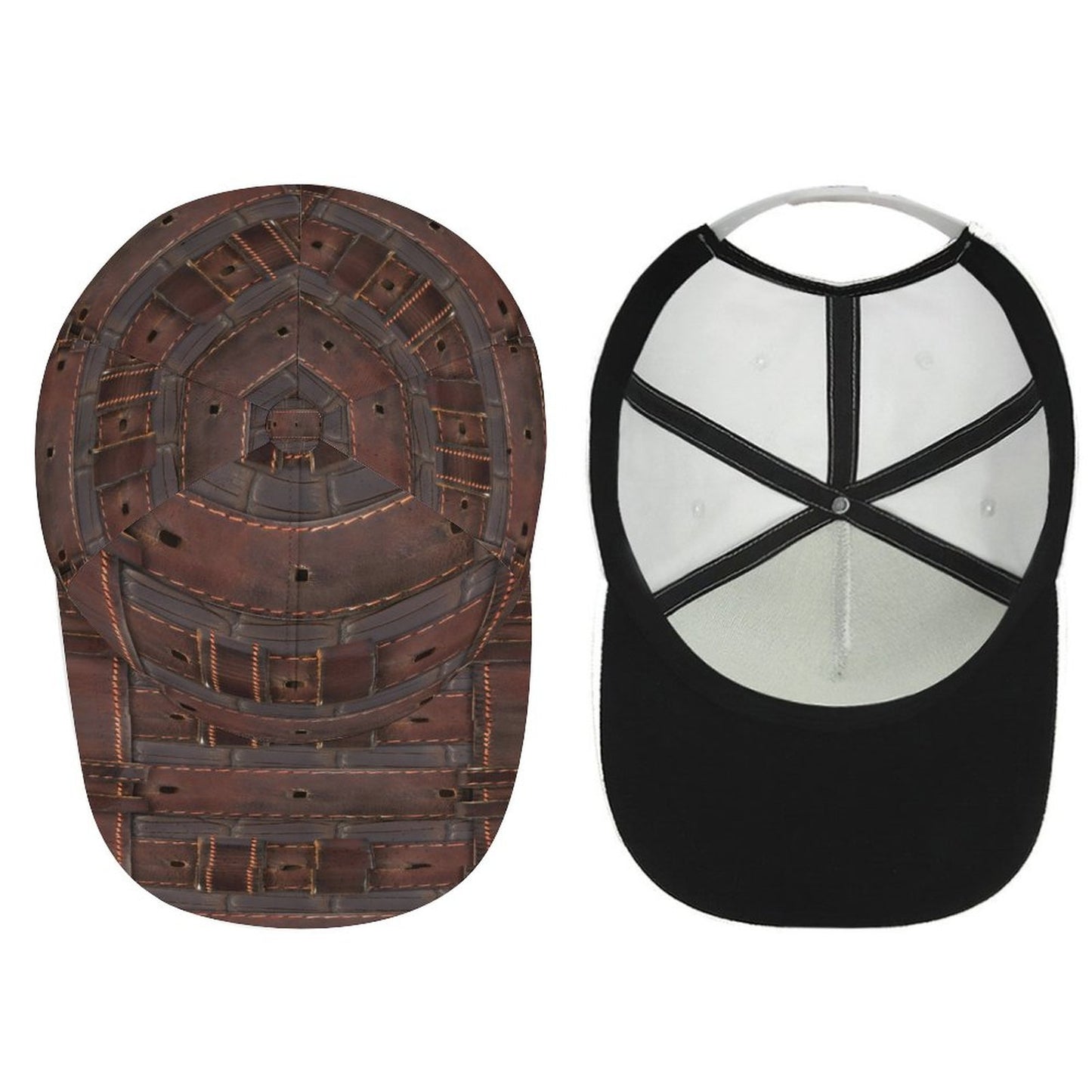 RUGGED LEATHER BUCKLE Print Bent Fitted Cap