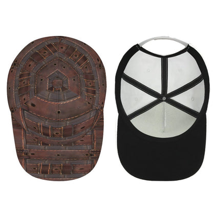 RUGGED LEATHER BUCKLE Print Bent Fitted Cap