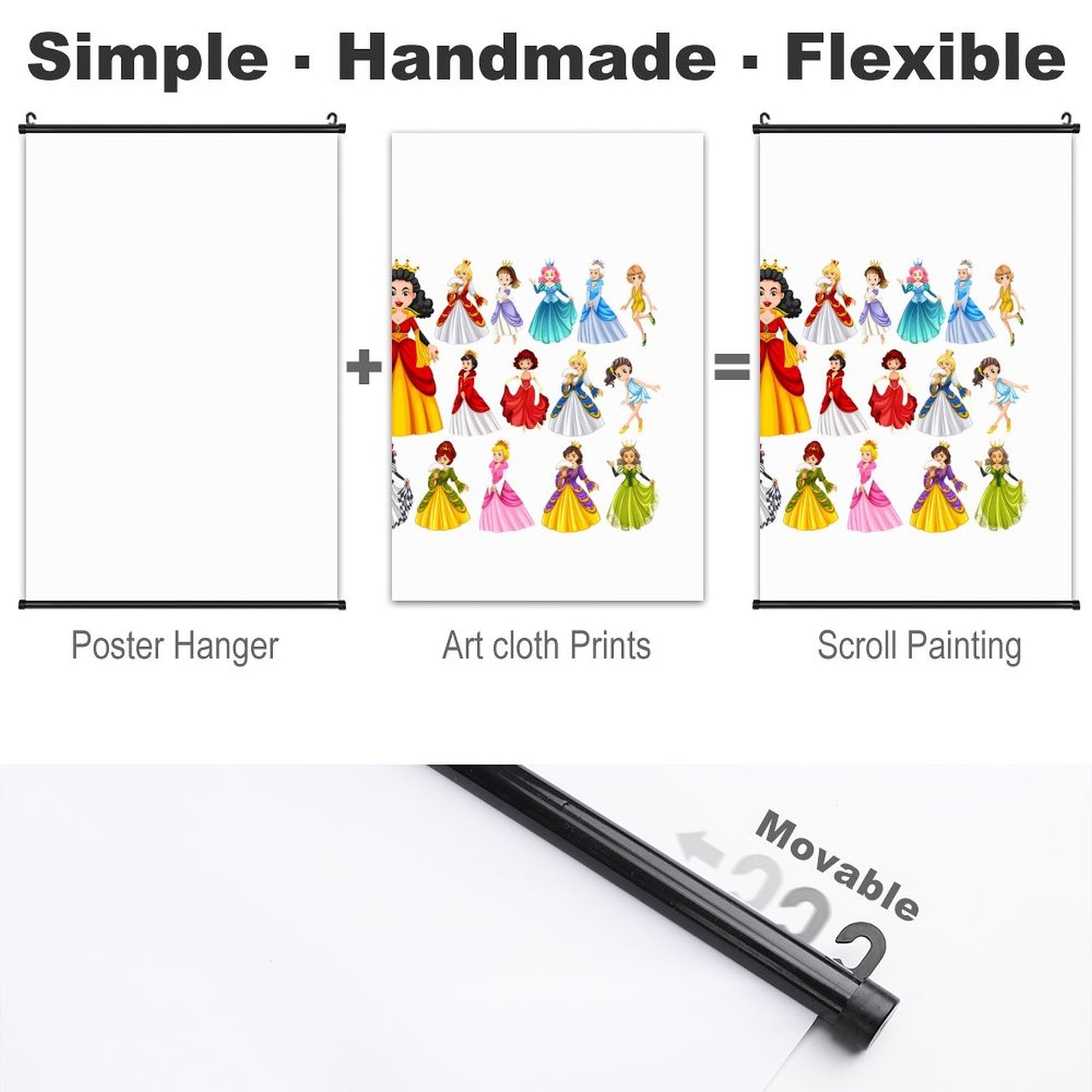 Canvas Hanging Poster with Scrolls-16"x24"/ 40x60cm