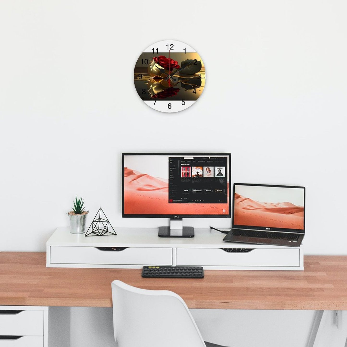 Concise Silent Wooden Wall Clock-9.84"x9.84"/ 25x25cm