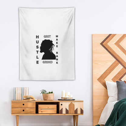 Wall Art with Vertical Tapestry