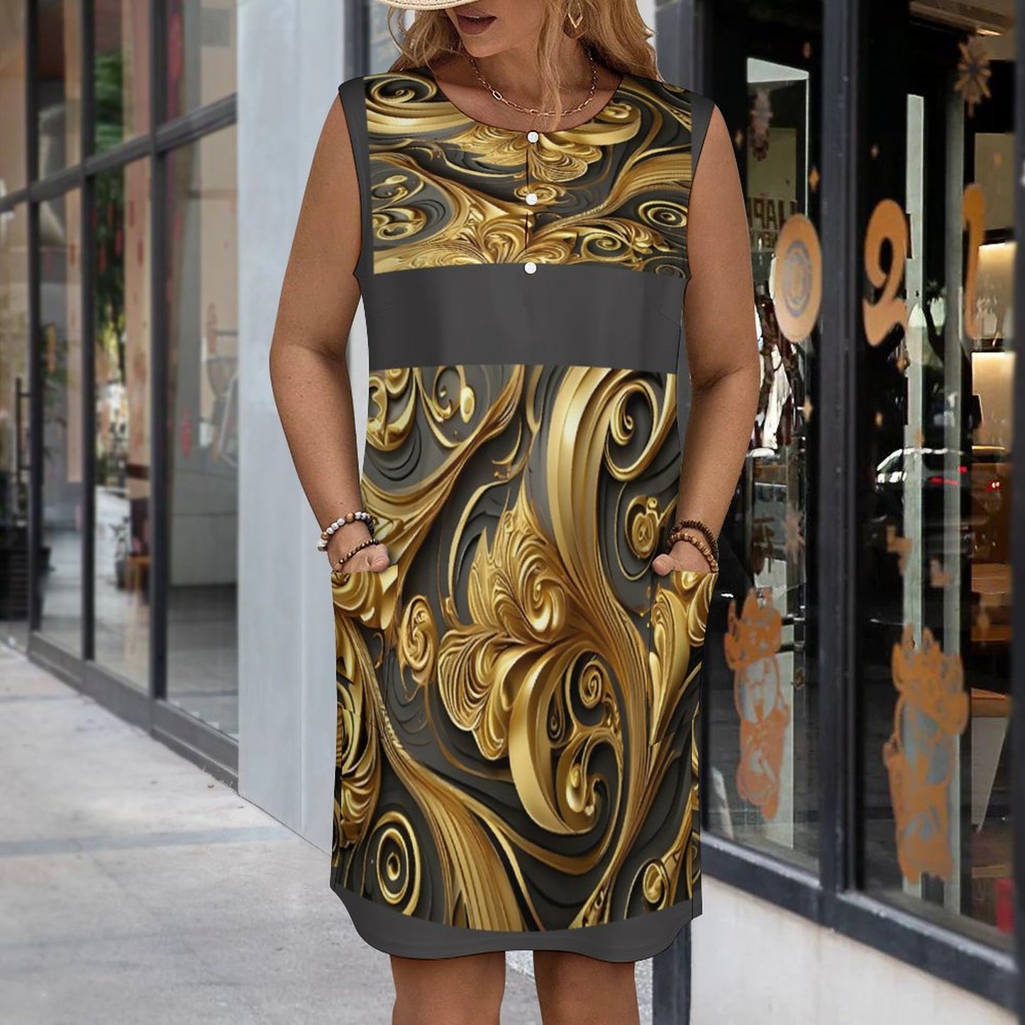 250gsm Tank Top Pocket Dress(All-Over Printing)