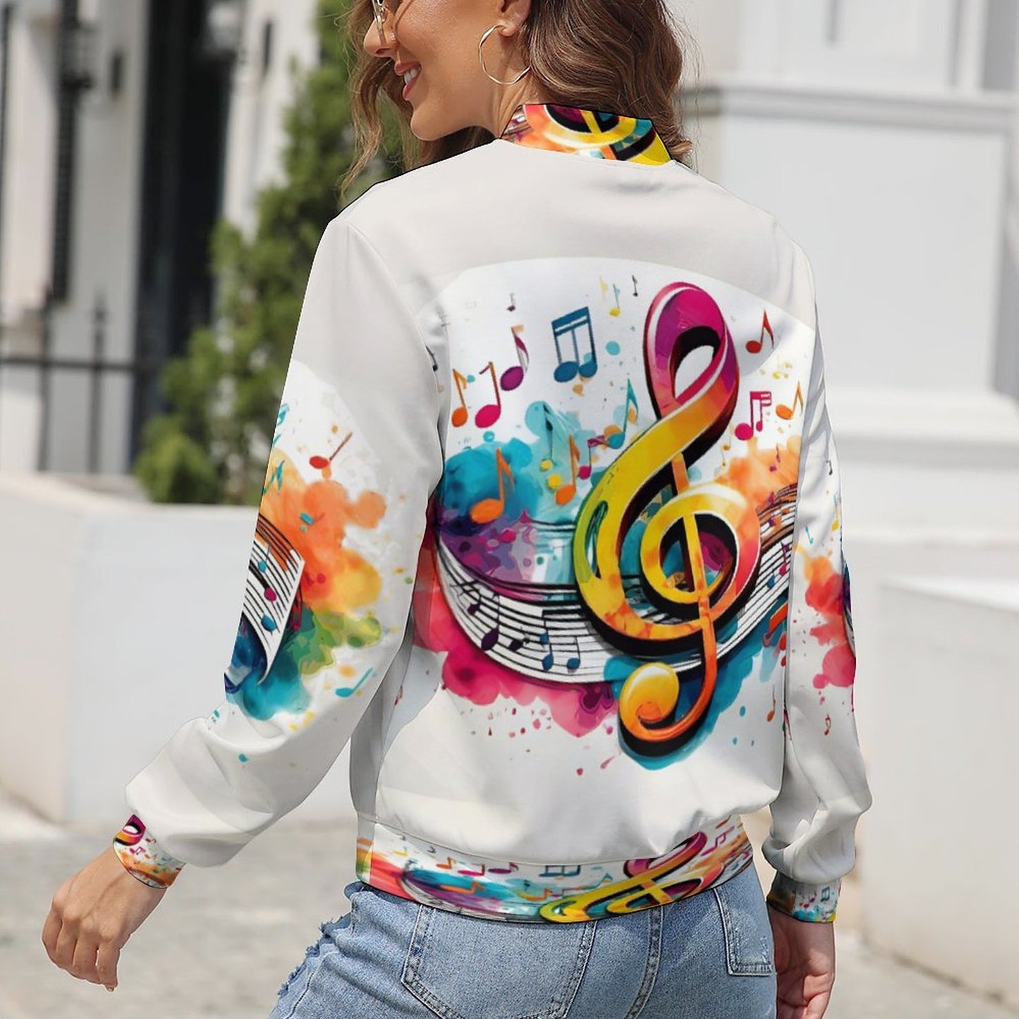 MUSIC GRAFFITI Women's Zipper Jacket-XS-XL