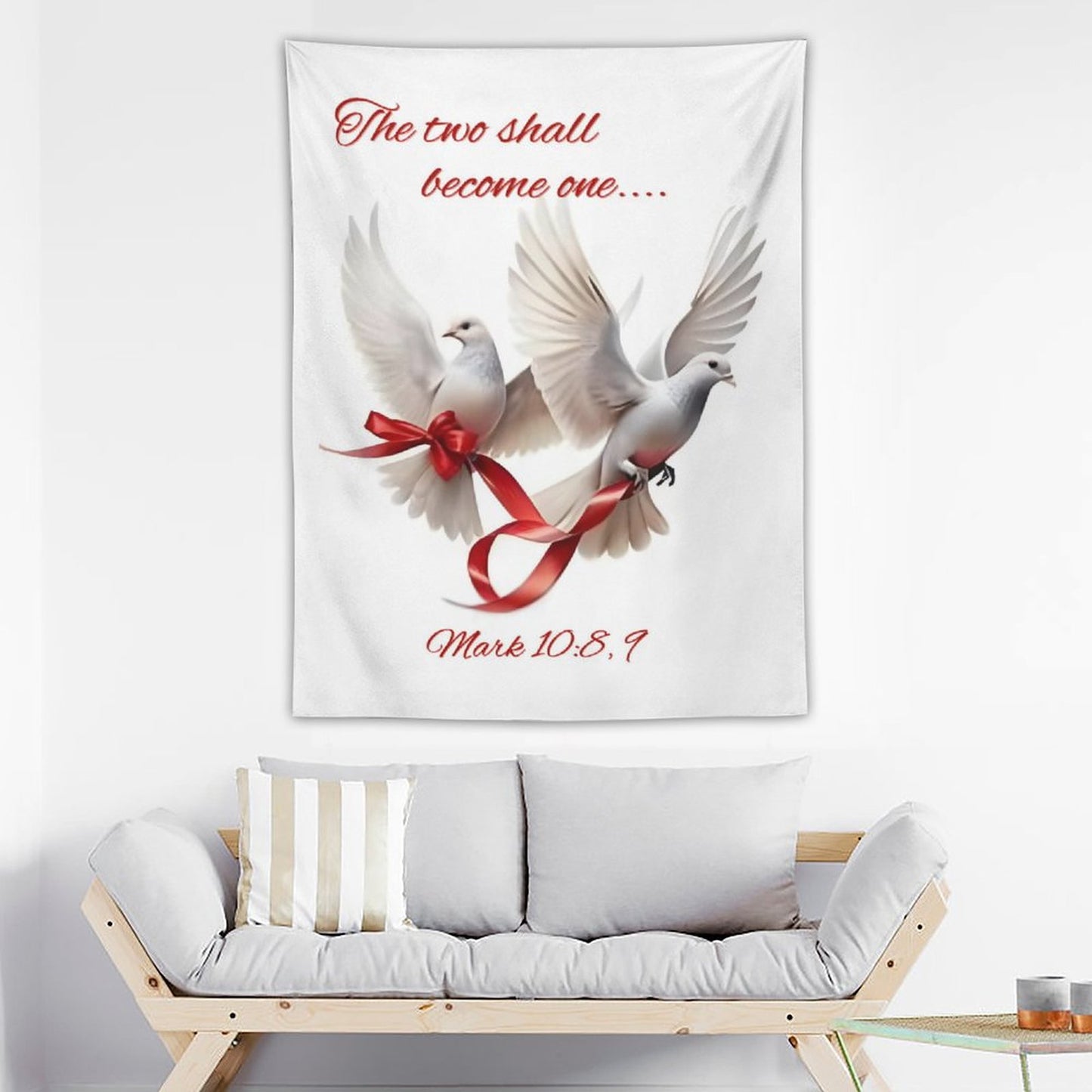 Wall Art with Vertical Tapestry
