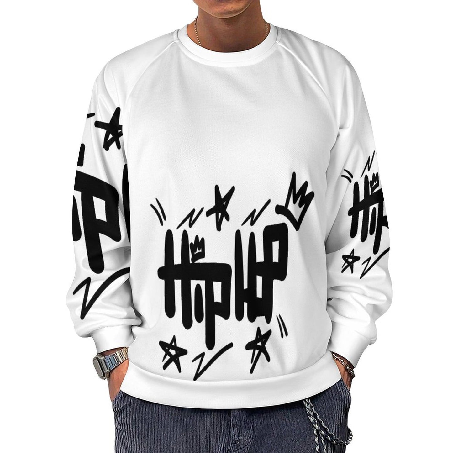 280gsm Men's Crewneck Sweatshirt Raglan A27H (All-Over Printing)