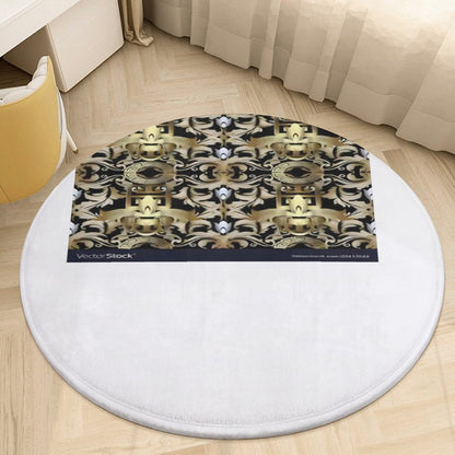 Round Coral Velvet Warm Floor Mat