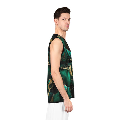 IN MY PRIME GREEN & GOLD MARBLE Basketball Jersey