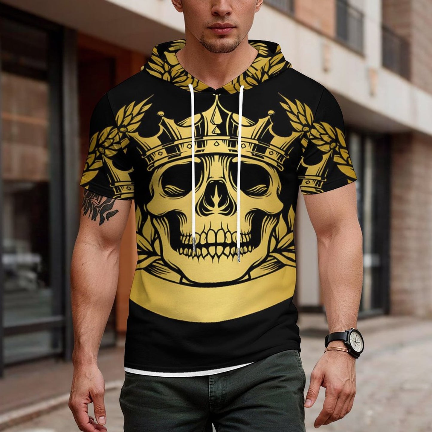 280gsm Men's Mid Sleeved Hoodie(All-Over Printing)