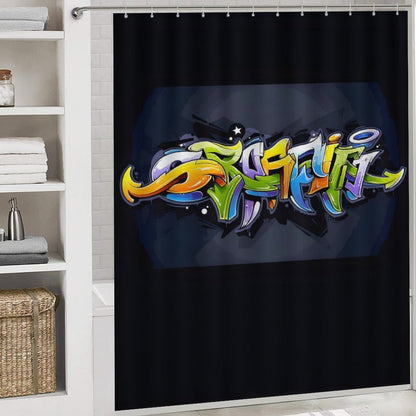 Shower Curtain Set with 3 Rugs
