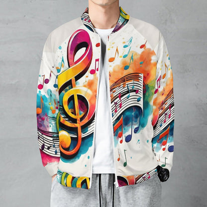 MUSIC GRAFFITI Raglan Zipper Jacket-SMALL-5XL