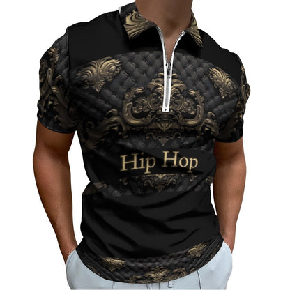 Men's Short Sleeve POLO Shirt with Zipper B470 (All-Over Printing)