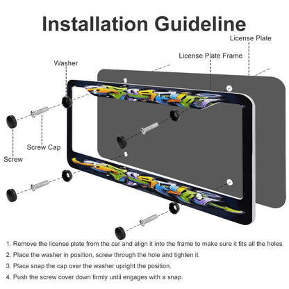 License Plate Frames with 4 Round Holes (1 Pair)