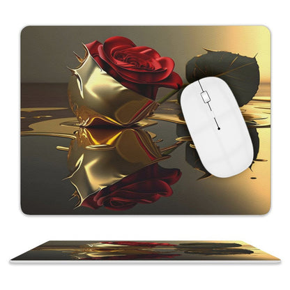 Leather Mouse Pad-ROSE ON GOLD