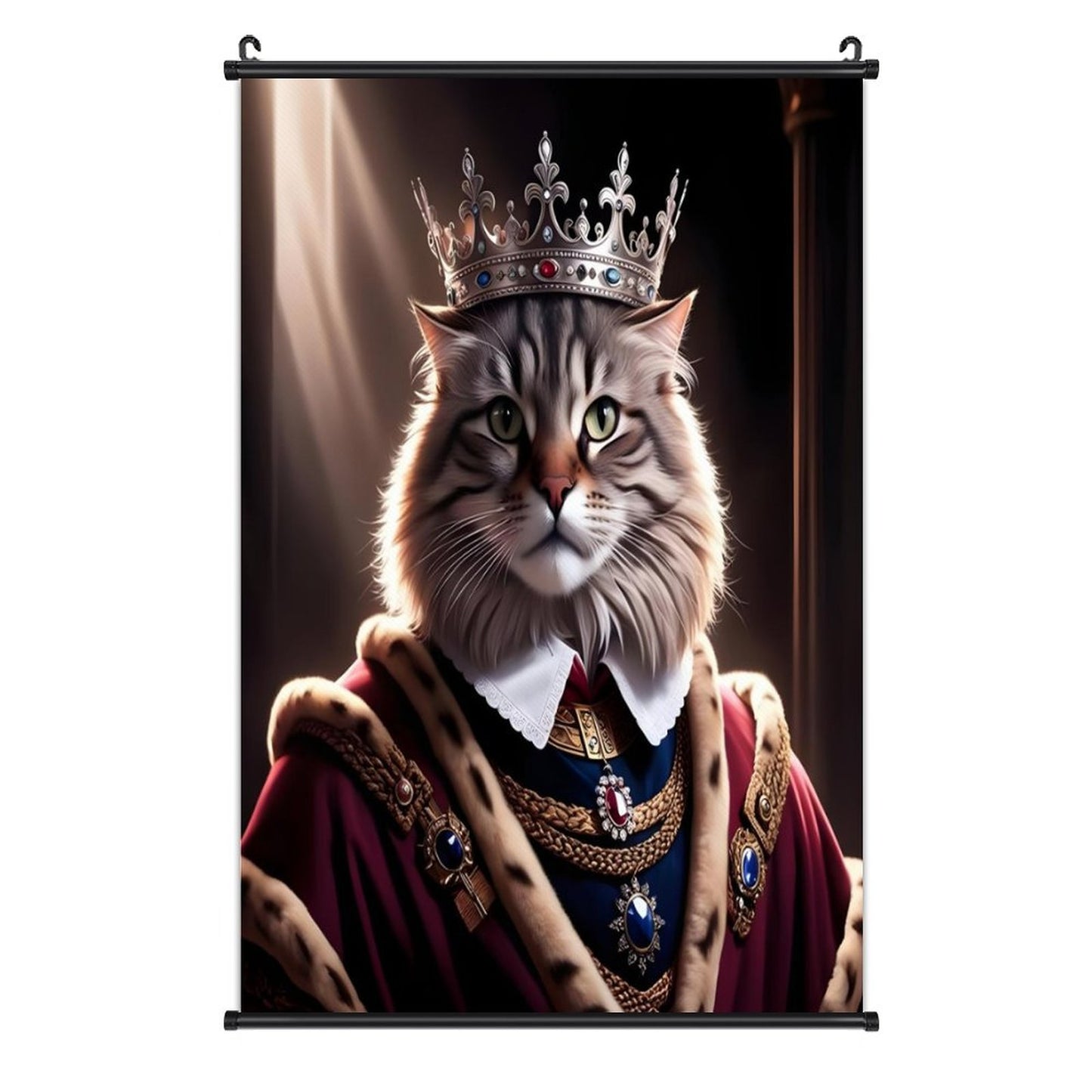 Canvas Hanging Poster with Scrolls-16"x24"/ 40x60cm-CAT KING