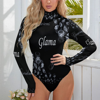 High-collar Long-sleeve Bodysuit NZ056 (All-Over Printing)
