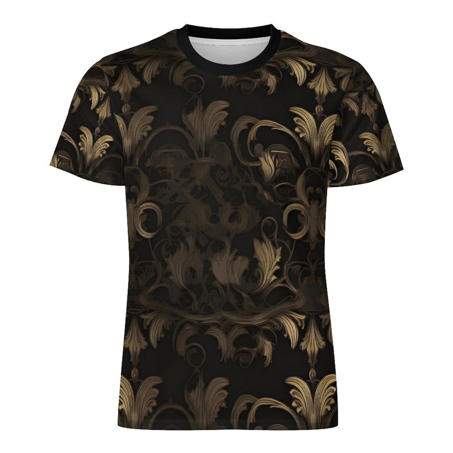 BLACK & GOLD ACCENT Short Sleeve  T-Shirt-*XS-6XL
