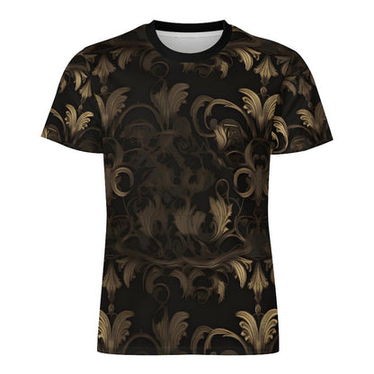BLACK & GOLD ACCENT Short Sleeve  T-Shirt-*XS-6XL