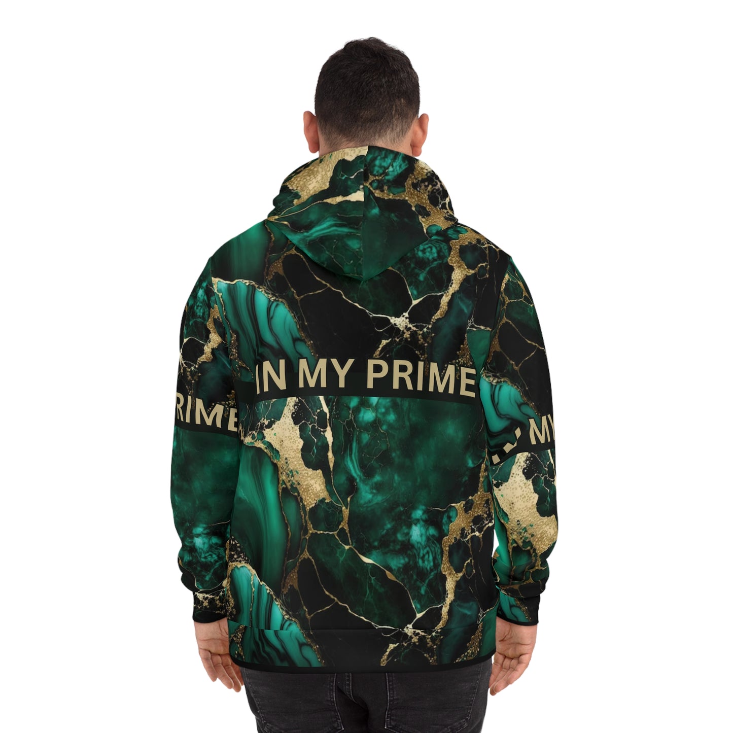 IN MY PRIME GREEN & GOLD MARBLE Unisex Fashion Hoodie