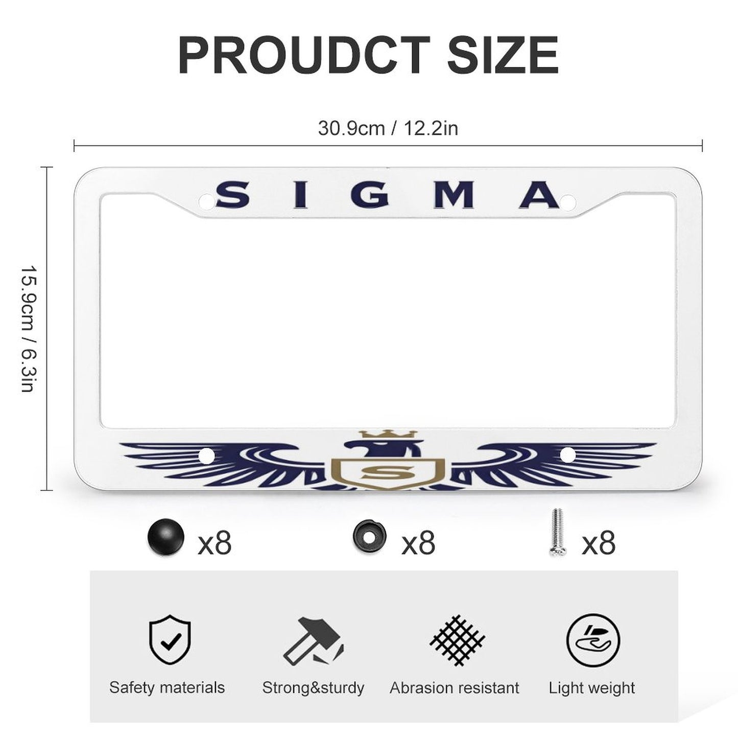 License Plate Frames with 4 Round Holes (1 Pair)
