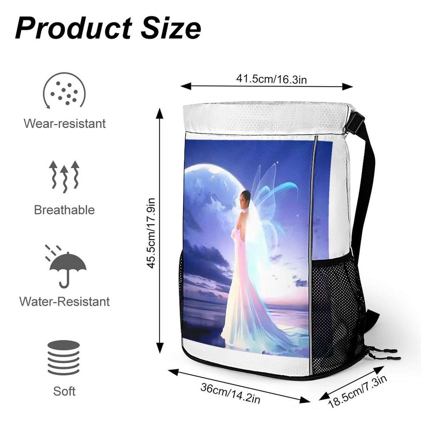 Waffle Cloth Drawstring Bag