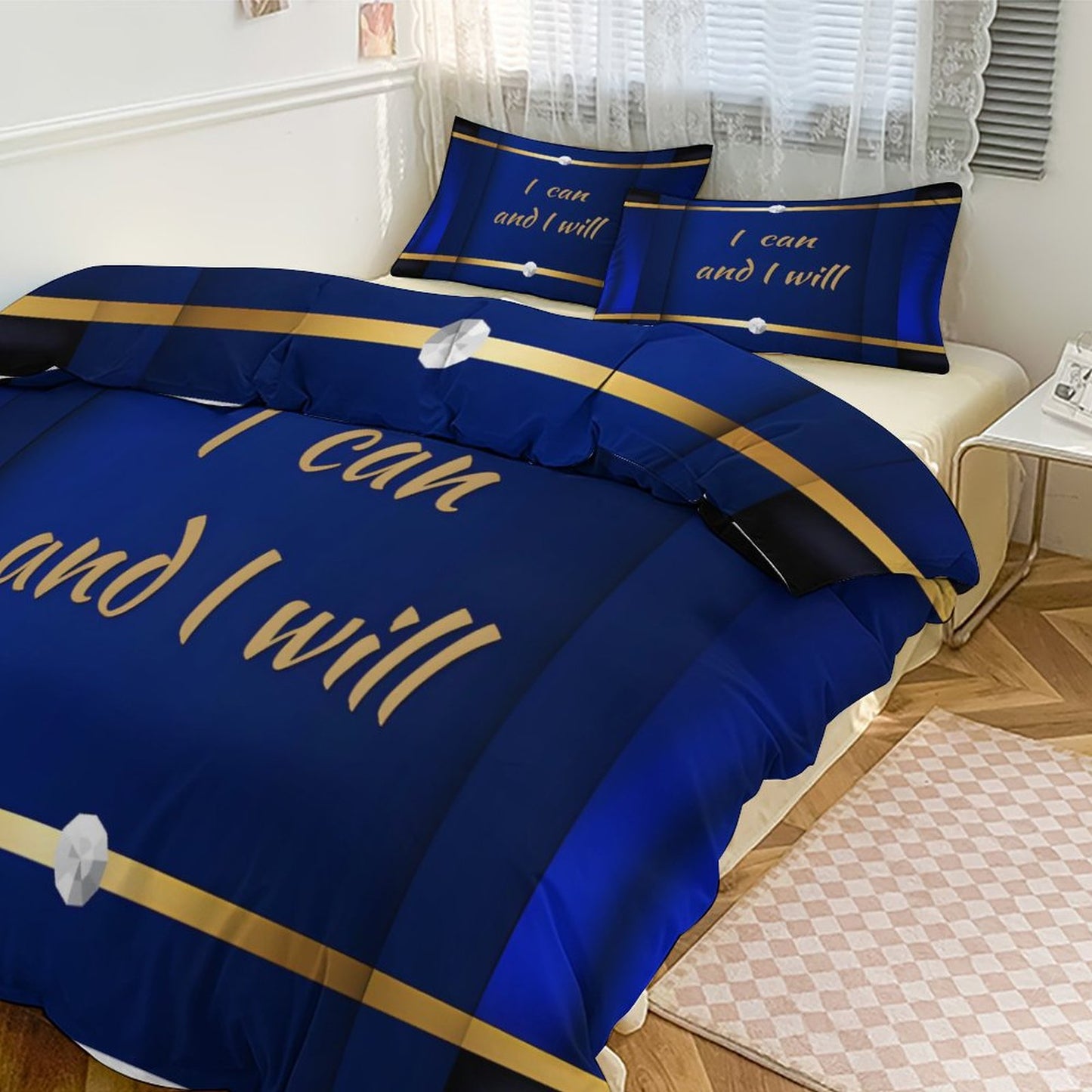3-Piece Bedding Set-90"x90"/ 229x229cm (Dual-sided Printing)