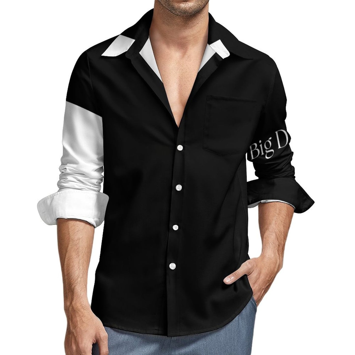 Men's Long Sleeve Shirt with Pocket LS (All-Over Printing)