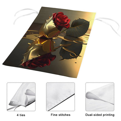 ROSE IN GOLD Garden Flag (2 Pics on 2 Sides)-12"x18"
