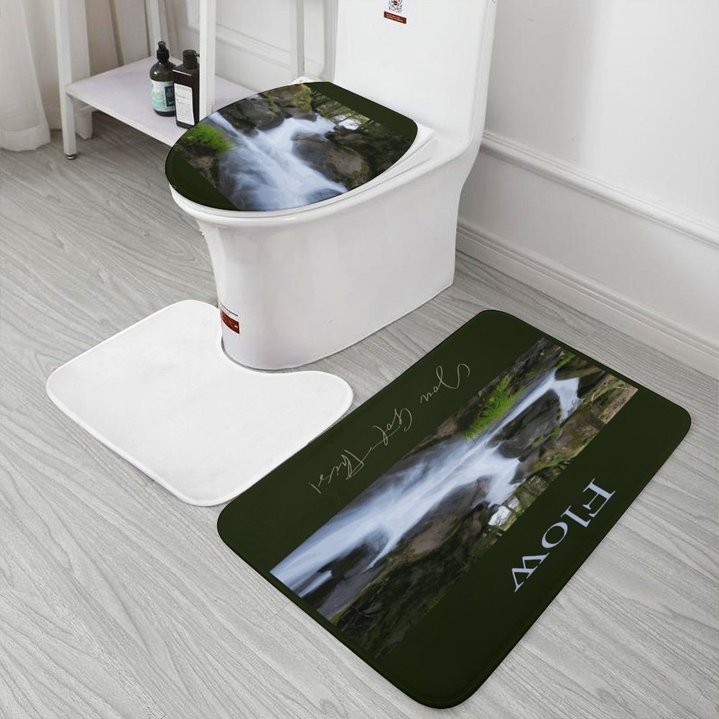 Coral Velvet Restroom Rug Set of 3-15.7"x23.6"/ 40x60cm