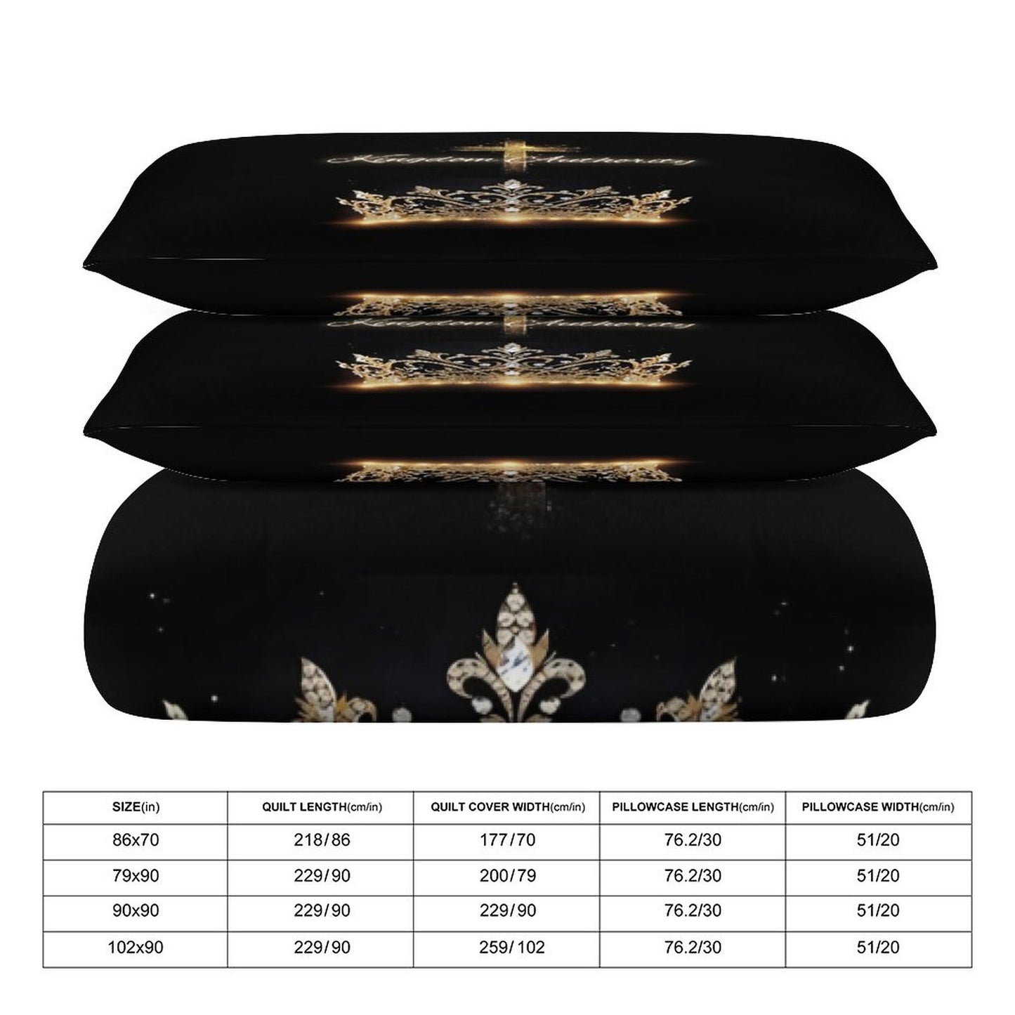 3-Piece Bedding Set-86"×70"/ 218×177cm (Dual-sideded Printing)