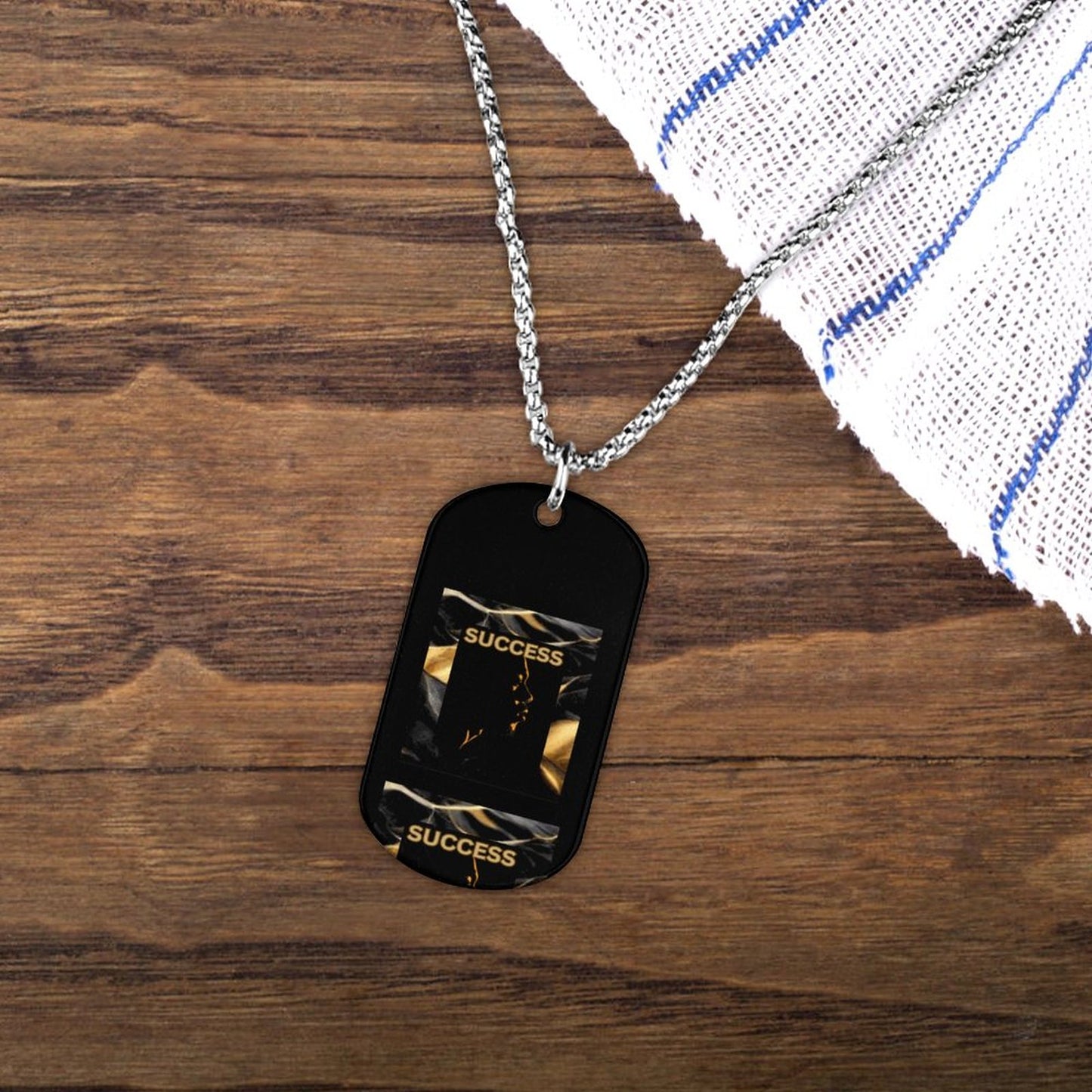 Memorial Necklace with Titanium Steel Square Pendant