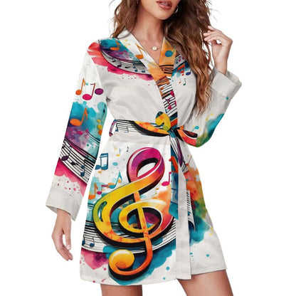 MUSIC GRAFFITI Long Sleeve Robe-SMALL-XL