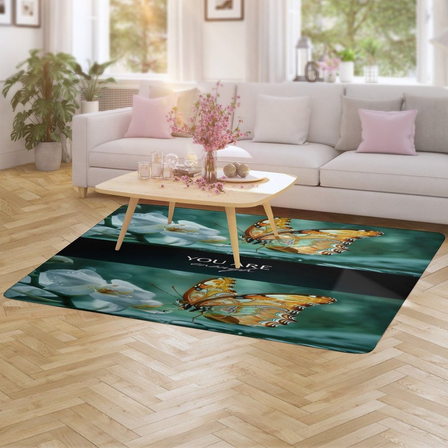 Coral Velvet Floor Mat for Home (5X3') 60"x40"-YOU ARE ENOUGH