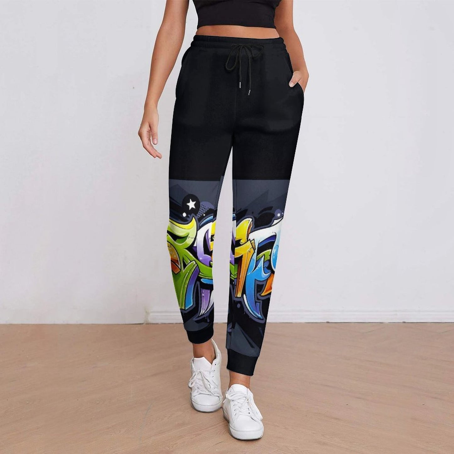 COLORFUL GRAFFITI Women's Jogger Sweatpants-SMALL-3XL